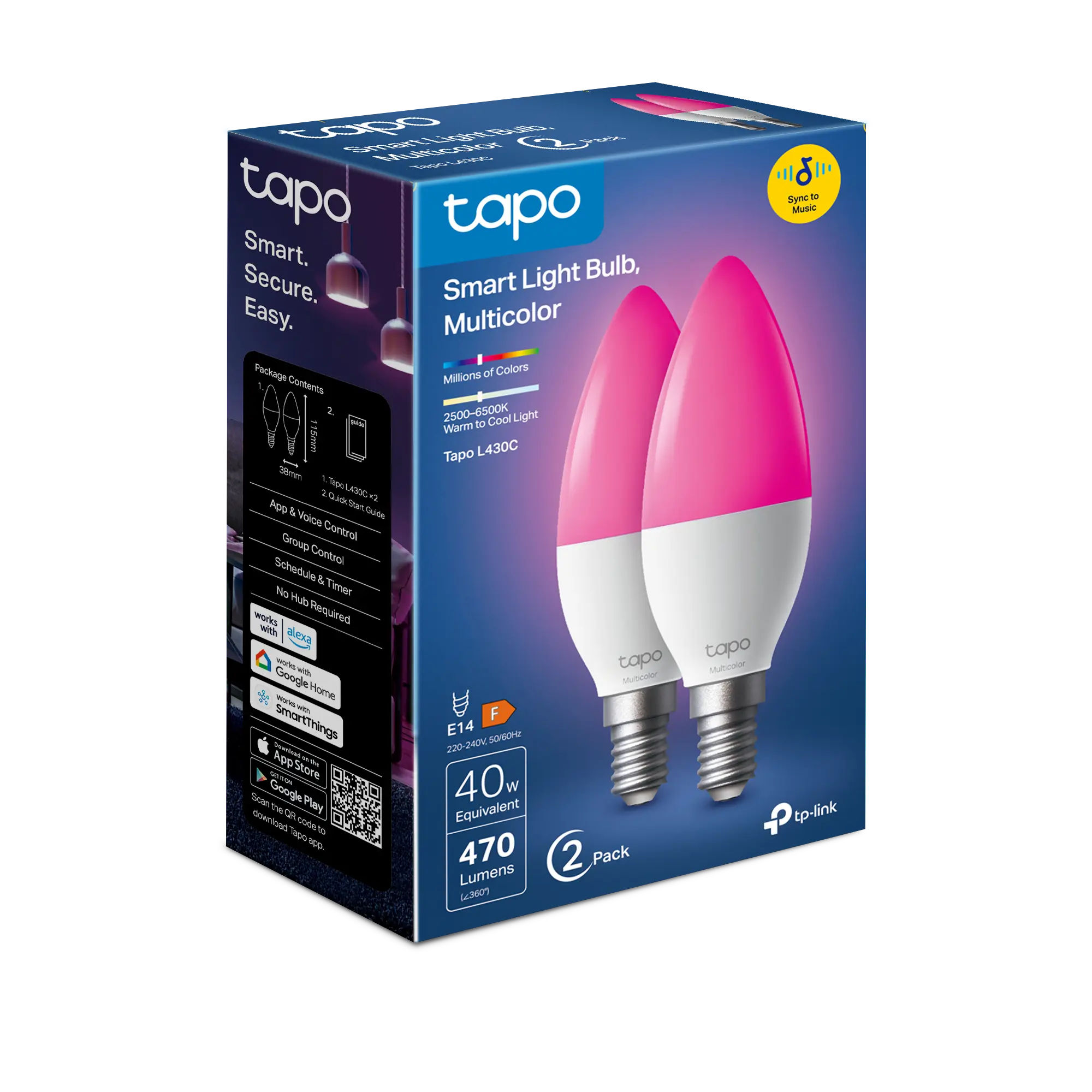 Tapo L430C Led Lamp E14 (2-pack) - Image 3